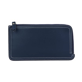 AMgrocery Women's Long Wallet, Thin, Slim, Lightweight, Large Capacity, L-Shaped Zipper, Popular, Coin Purse, Long Wallet, nevy blue,
