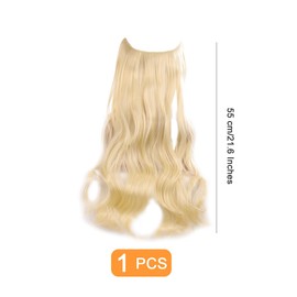 Traziewell Blonde Hair Extensions Fluffy Curly Hairpieces for Women Ladies Hair Extension Fishing Line Invisible Transparent Wire Hair Pieces 1026