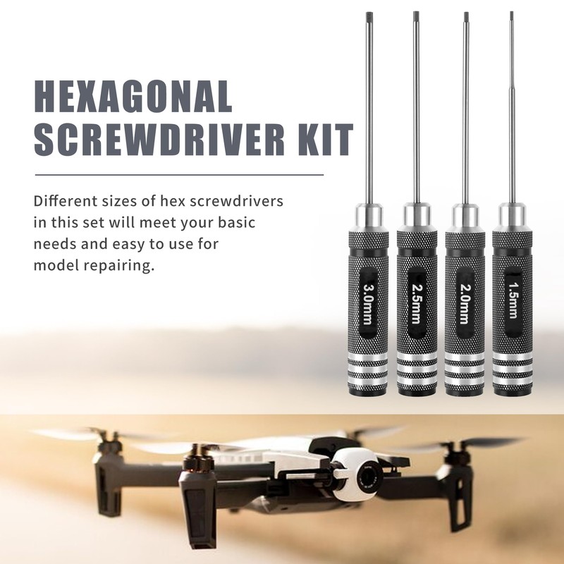 MDLHOBBY RC Hex ScrewDriver Set - 4pcs 1.5mm 2.0mm 2.5mm