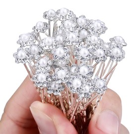 Set of 12 Crystal Flower Design Hair Pin Hair Accessories Wedding Communion Tiara