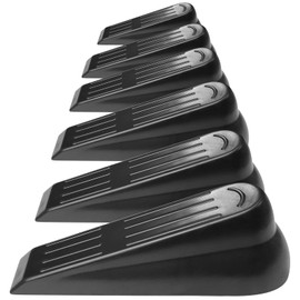 Door Stops Rubber Wedges Door Wedge Stoppers Non-Slip Door Stop for Homes/Schools/Offices (Black-6 Pack)