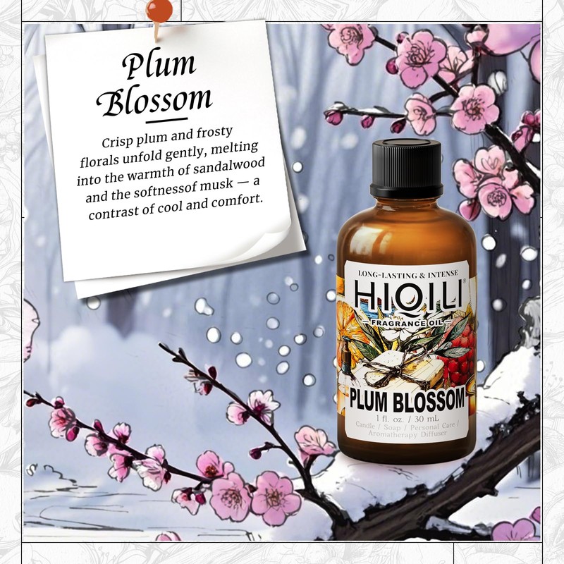 HIQILI Plum Blossom Fragrance Oil for Making Candle, Soap, Inspired