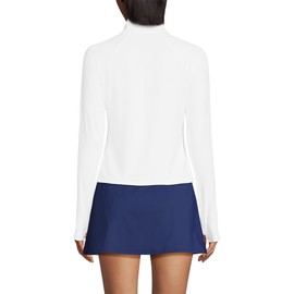 Lands' End Women's Long Sleeve Rash Guard Cover-up UPF 50, White, X-Large
