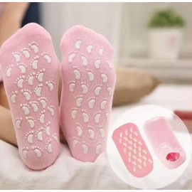 Premium Socks Moisturising Sock Gel Sock Soft Moisturising Gel Sock to Retain Moisture and Reduce Dryness Provide Hydration to Dry Crack Heel and Foot with Vital Oil and Vitamins (Pink)