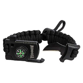Mendoza Pulsera Negra Paracord Tactica Supervivencia Navaja