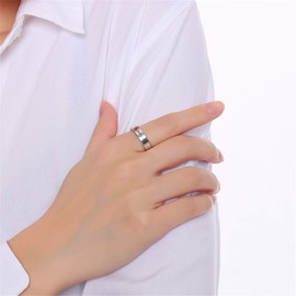 PAMTIER Women's Stainless Steel Keep Fucking Going Inspirational Wedding Ring 4MM Wide Band Silver High Polished Size 7