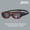 Zoggs Unisex Flex Smaller Fit Swimming Goggles, Red/Black/Smoke Polarized, Small
