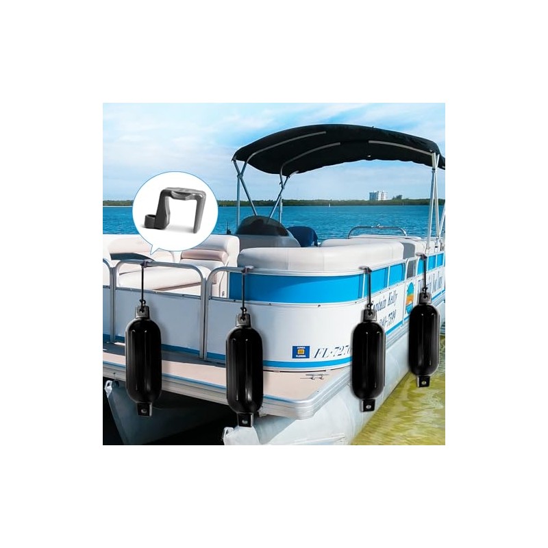 Pontoon Boat Fender Clips - 4 Pack of Durable Buoy