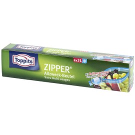 Toppits Zipper Allzweckbeutel, 8 Stück, 3l