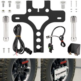 License Plate Relocation Kit for Jeep Wrangler JL JLU 2018-2024, Rear Spare Tire Mount License Plate Relocator Bracket with Plate Illuminate LED Light Wiring Harness & Connectors