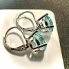LEOPRA Blue Topaz Silver Plated Leverback Earrings 6MM Blue Dangle