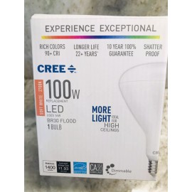 Cree 100W Equivalent Daylight (5000)BR30 Dimmable Light Quality LED Light bulb-