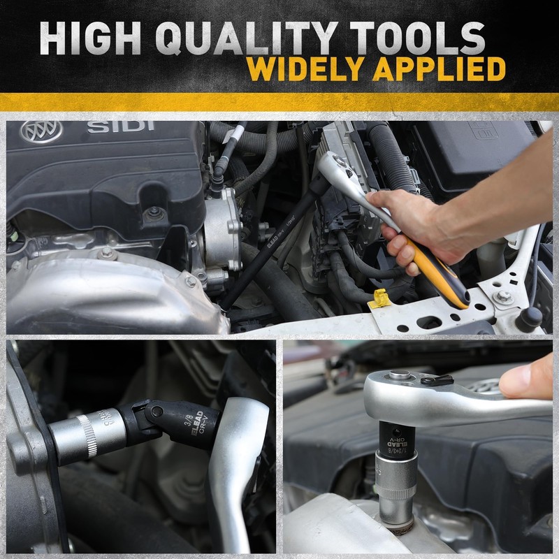 18-Pieces Impact Socket Extension Set: 1/4", 3/8" & 1/2" Drive