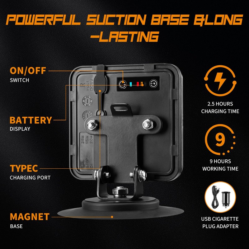 Wireless Magnetic Trailer Lights Upgraded 2.4GHz Transmission with Strobe Mode
