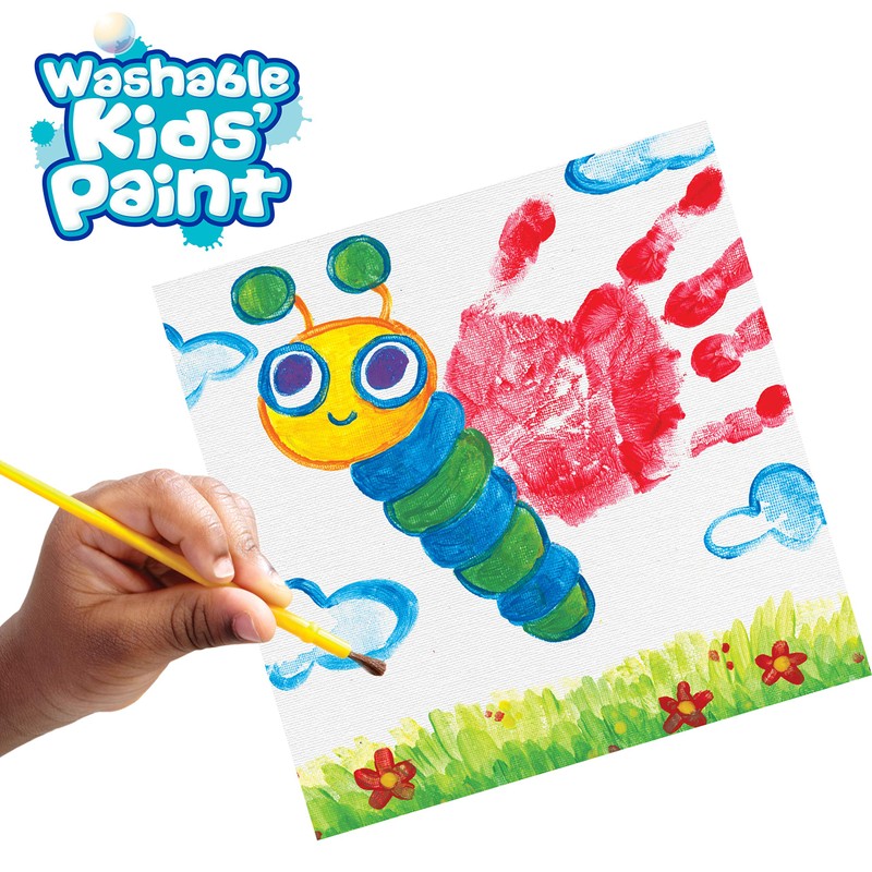 Crayola Washable Kids Paint Set & Paintbrush, Painting Supplies, 18