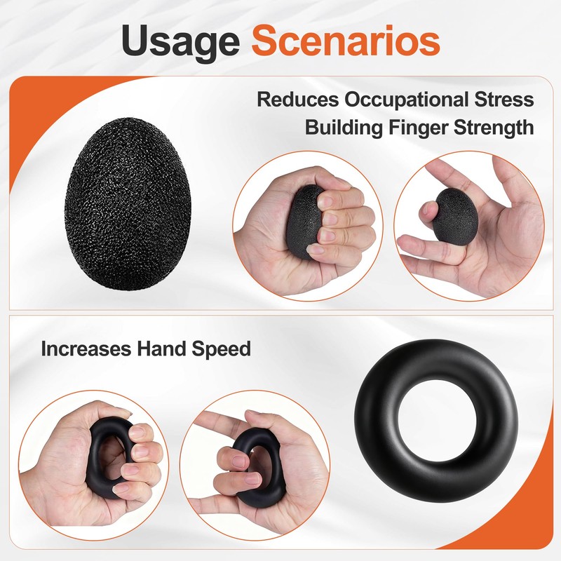 WATMAID Grip Strength Trainer Kit (5 Pack) Adjustable Resistance Hand