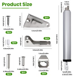 Heavy-Duty Pneumatic Storm Door Closer, Screen Door Closer, Pneumatic Door Bracket, Window Closer Safety Closure with Hold Open for Storm, Adjustable