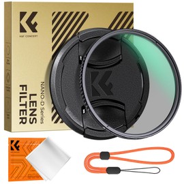 K&F Concept 77MM Polarising Filter Circular Polarizing CPL, Ultra Definiton 24 Layers Multi Coated, with Lens Cap Cleaning Cloth (Nano-D Series)