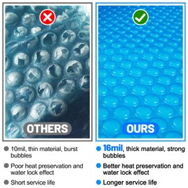 Spa and Hot Tub Cover - 7 FT Dia 16-mil Round Hot Tub Thermal Insulation Solar Blanket Bubble Cover