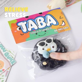 Mochi Squishy Black Penguin - Sleek Soft Fidget Toy for Anxiety Relief, Party Accessories & Collectible Sensory Items