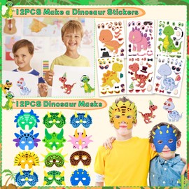 Party Bag Fillers, 108PCS Dinosaur Party Favours for Kids, Dinosaur Birthday Party Supplies, Treasure Box Toys for Classroom, Christmas Stocking Easter Basket Stuffers Fillers for Boys Girls