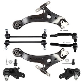 8-PC SET Suspension Kit fit 2012-2017 for Toyota Camry 2013-2018 for Toyota Avalon Front Lower Control Arm Ball Joint Outer Tie Rod End Sway Bar Link