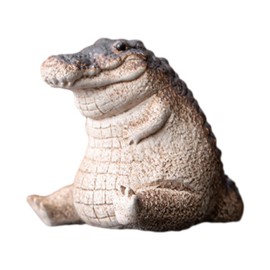 BWWNBY Mini Alligator Baby Statue Ornament, Cute Resin Crocodile Figurine, Tea Pet Alligator Sculpture, Animal Statue for Indoor Outdoor Home Garden Decoration, Animals & Crocodile Lovers