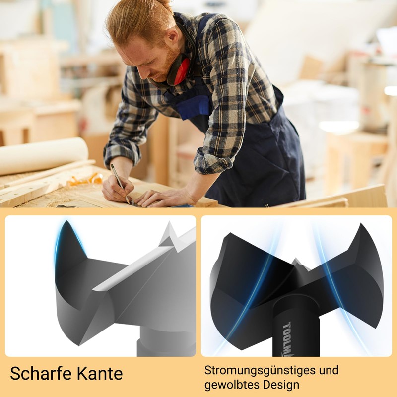 TOOLMAYS Forstner Drill Bit 30 mm, Length 90 mm Branch