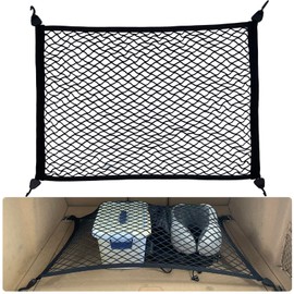 Fousenuk Luggage Net, Car Boot Net, Motorhome, 80 x 60 cm, Extends to 160 x 120 cm with 4 Solid Hooks, Dog Net, Boot Net Bag, Separation Net Luggage Fixation, Storage Load Securing