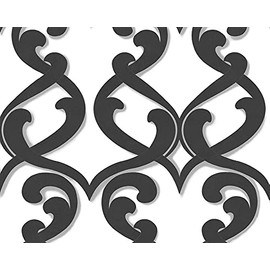 CONCORD WALLCOVERINGS ™ Black & White 2 - Modern Crazy Stripes Circles Cream, Black Wallpaper Sample