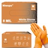 NIWOPO 8mil Orange Nitrile Disposable Gloves, 100pcs – Diamond Textured,