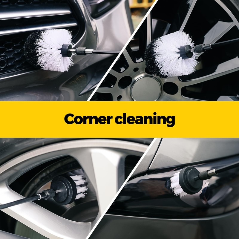 Holikme 5Pack Drill Brush Attachment Set-Car Interior Detailing Kit，Power Scrubber