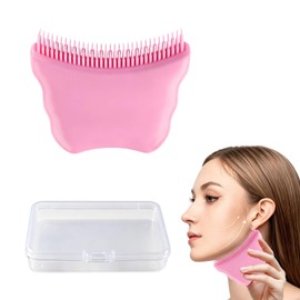 Lymphatic Contour Face Brush, Silicone Lymphatic Drainage Massage, No Shedding Full Silicone Lymphatic face Brush, Gentle Exfoliating Massager for Face, Legs, Arms, Abdomen, Sensitive Skin Safe