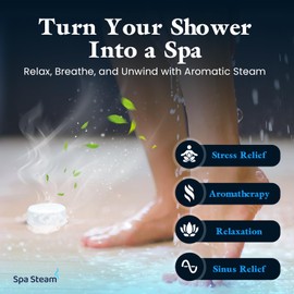 Shower Steamers Aromatherapy – Eucalyptus Mint & Menthol Shower Bombs with Essential Oils for Sinus Relief, Stress, Relaxation – Spa Gift Set for Women & Men – Natural Shower Tablets – 15-Pack