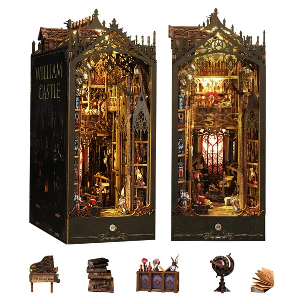 DIY Dollhouse Booknook, Book Nook Miniature Kit for Bookshelf Insert