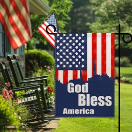 Patriotic Independence Day Stars and Stripes Garden Flag 12"x18" Double Sided Outdoor American Decor for July 4th,Memorial Day,Independence Day & Veterans Day Burlap Yard Flag