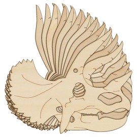 10x Wooden Triceratops Skull Craft Shapes 3mm Plywood Dinosaur Fossil Head(4 x 4.7cm,Hole Top Centre)