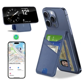 TopMade for MagSafe Wallet Stand, Works with Apple Find My, Magnetic Wallet for iPhone 17/16/15/14/13/12 Series, for iPhone Wallet with Finder Tracker, 6 Card Holder, RFID Blocking, Slim, Navy Blue