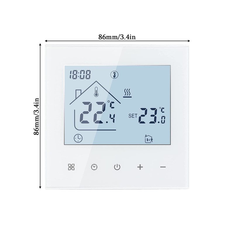 Digital Thermostat Room Thermostat, LED Display Touchscreen Thermostat Controller, Weekly