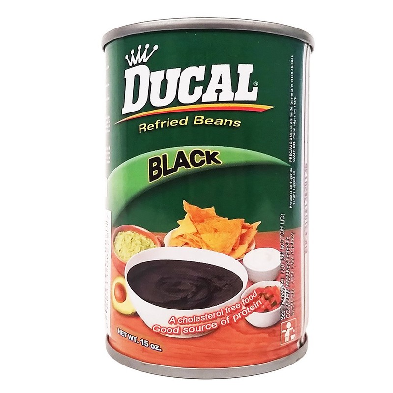 Ducal Refried Black Beans 15 oz - Frijoles Negros Refritos