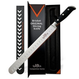 SPITJACK Brisket Knife for Meat Carving and Smoked Meat and Turkey Slicing - Stainless Steel, Granton Edge, 11 Inch Blade, BBQ Competition Chef Series