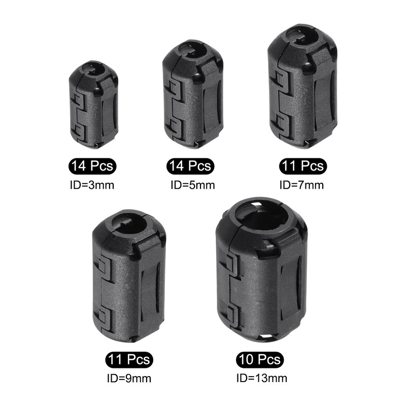 sourcing map Clip-on Ferrite Ring Core Anti-interference Noise for 3mm/