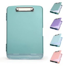 YEAHVIY Clipboard with Storage, Clip Boards 8.5x11 with Storage, Large Capacity Nursing Clipboards with Pen Holder, Heavy Duty Plastic Storage Clipboard Folder with Low Profile Clip, Side-Opening
