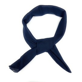 Jordefano Pack of 10 Solid Chiffon Ribbon Cotton Scarf Head Scarves (Navy Blue)