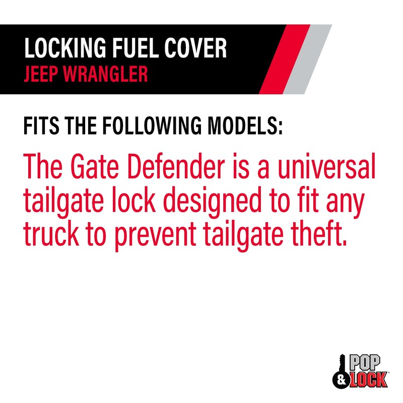 Pop & Lock Universal Black Tailgate Lock, Key Lock, PL9900,