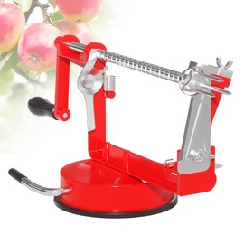 Apple Peeler Corer, SZ LINGKE 3 In 1 Apple Peeler Slicer Corer with Powerful Suction Base and Stainless Steel Blades for Apples Pears and More, Light red