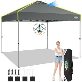 HOTEEL 10x10 Pop Up Canopy Outdoor Ez Up Canopy Waterproof UPF50+ Sun Protection Shade Tent