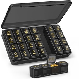 AUVON Pill Box 28 Compartments 7 Days Morning Evening Night