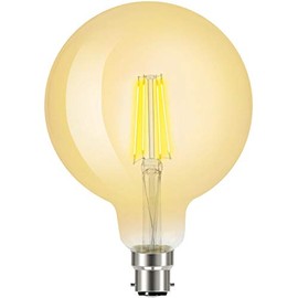 VERBATIM 65636 B22 LED Filament G125 Dome 7.5W Dim Amber 2000K 630Lm Wattage: 7.5W, Wattage Equivalent: 50W