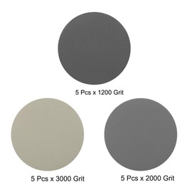 MACHSWON 3 Inch Sander Wet Dry Polishing sheet Silicon Carbide Sandpaper Hook and Loop Sanding Disc 1200/2000/3000 Grit 15Pcs